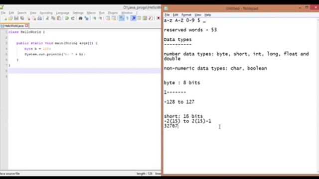 2 Java - Identifiers, Literals, Reserved words and Data types смотреть онлайн