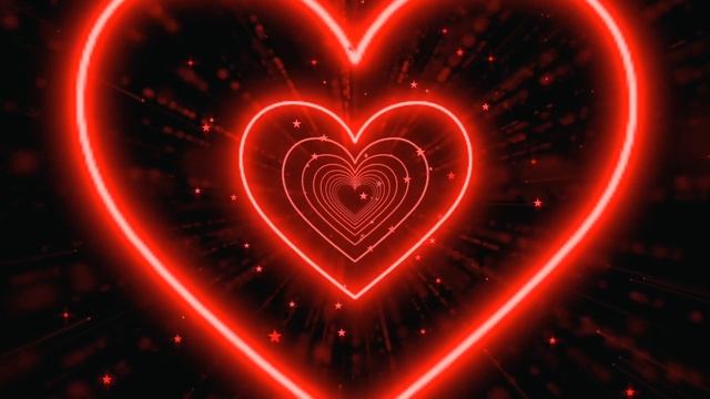 Neon Lights Love Heart Tunnel Background❤️Heart Background Video❤️Neon Heart Tunnel [4 Hours]