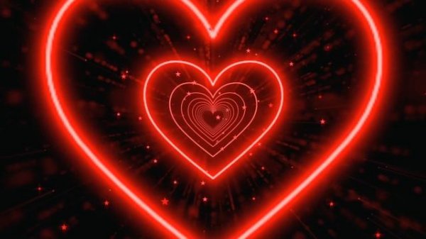 Neon Lights Love Heart Tunnel Background❤️Heart Background Video❤️Neon Heart Tunnel [4 Hours]