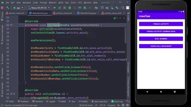 Mobile Programming | Intent - Android Studio смотреть онлайн