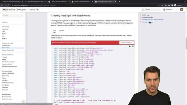 Sending Email Using the Gmail API And Java смотреть онлайн