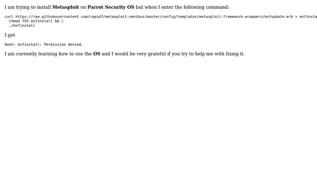 Permission denied on Parrot Security OS смотреть онлайн