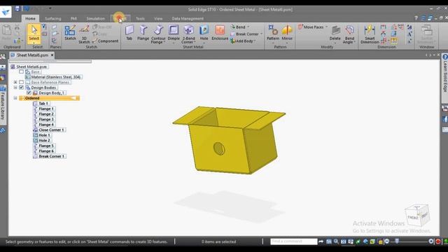 Solid edge tutorial I Sheet metal 2d drawing l Quick learning l Solid edge sheet metal tutorial смотреть онлайн