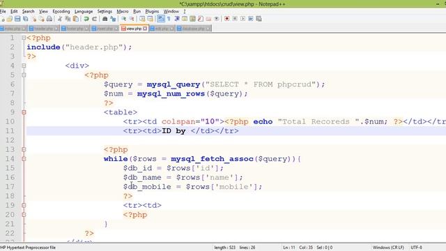 Learn PHP CRUD 7 Data View смотреть онлайн