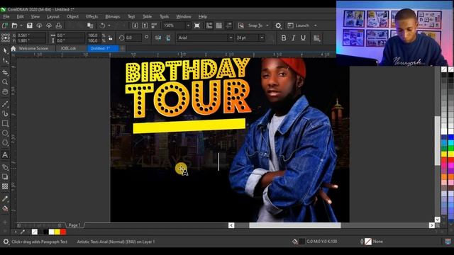 How to design a birthday artwork | CorelDraw 2020 Tutorial смотреть онлайн