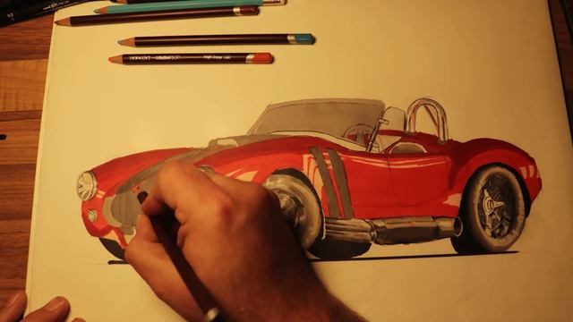 AC COBRA marker art speed paint #automotiveart #speedpaint #markers #sketch смотреть онлайн
