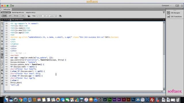 Edit and Update Data in Mysql Database Using AngularJS with PHP смотреть онлайн