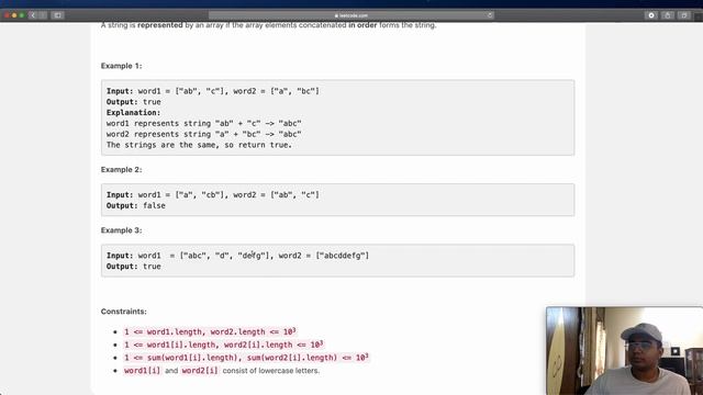 Check If Two String Arrays are Equivalent | Leet code 1662 | Theory explained + Python code смотреть онлайн