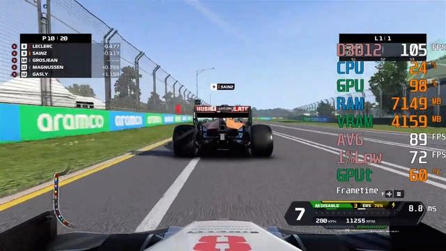 GeForce GTX 1660 -- Intel Core i5-10400F -- F1 2020 Benchmark смотреть онлайн