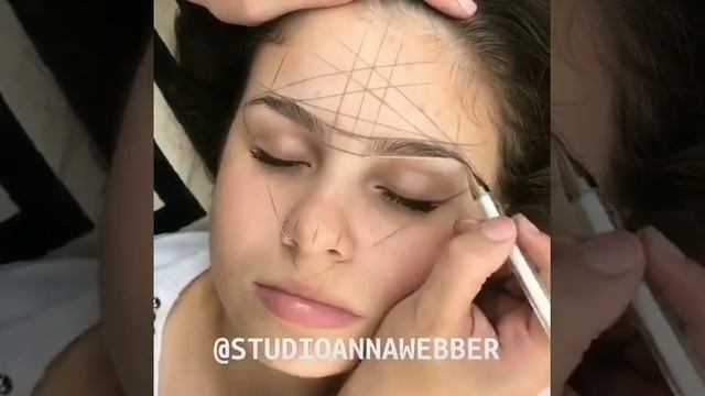 Построение формы бровей.Эскиз с помощью нитки