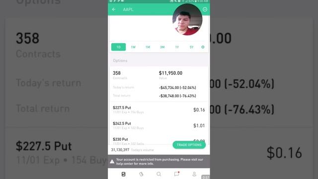 Guy looses $50k swinging during earnings on Robinhood смотреть онлайн
