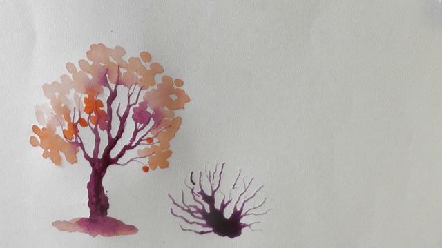 Как нарисовать ДЕРЕВО за 1 МИНУТУ акварелью! Простой способ How To Draw A Tree | Art School смотреть онлайн