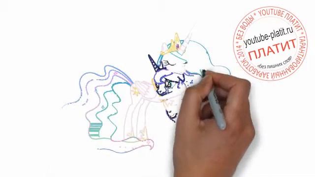 Как нарисовать маленькую принцессу пони Луну карандашом за 31 секунду смотреть онлайн