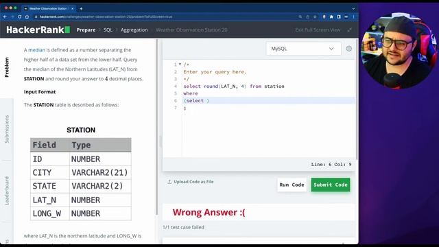CALCULAR MEDIANA NO MYSQL (HackerRank) - MySQL #16 смотреть онлайн
