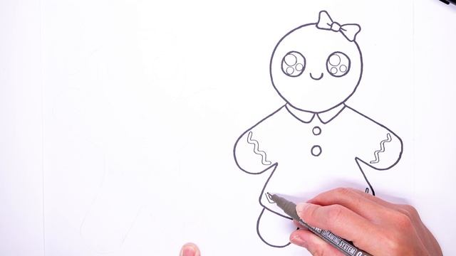 How To Draw A Cute Gingerbread Person Christmas смотреть онлайн