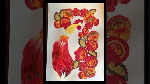 Огненный Петух. Календарь 2017 года. Petrykivka painting, Ukrainian decorative painting смотреть онлайн