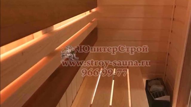 Небольшая сауна в ванной комнате с электрической печью Tylo Compact