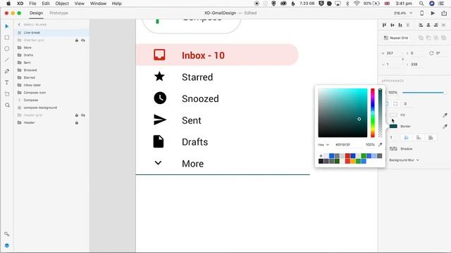 DESIGN THE NEW GMAIL! PART 2 | Adobe XD app tutorial смотреть онлайн