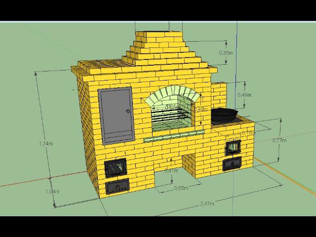 19. Барбекю с Коптильней ,Мангалом и Печью под Казан из Кирпича Своими Руками! (размер 2.47х1.04) смотреть онлайн