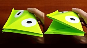 Квакающая лягушка из бумаги - Подвижные оригами Paper frog