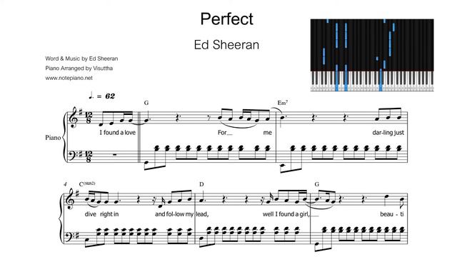 [Note Piano] Perfect - Ed Sheeran смотреть онлайн
