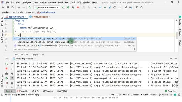 #10.3 Log Configuration | Externalizing logs to file | Microservices Demo with Spring Boot смотреть онлайн