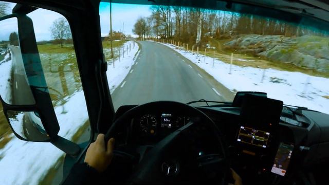 POV Truck Driving | Winter Road Trip | ASMR Mercedes 2024 4K Hgv