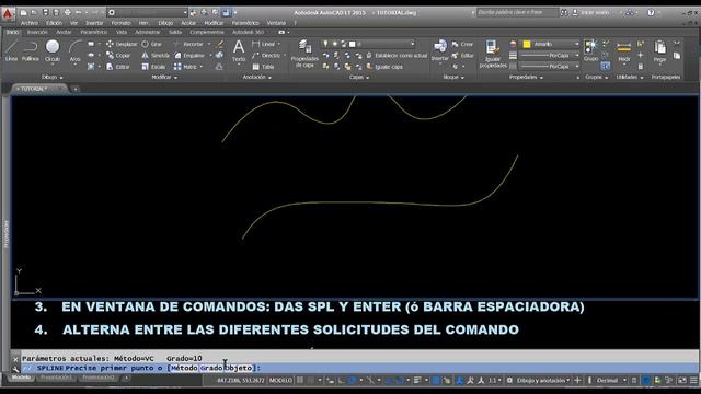 AUTOCAD LT 2015 - HACIENDO SPLINES O LÍNEAS A MANO ALZADA !! смотреть онлайн