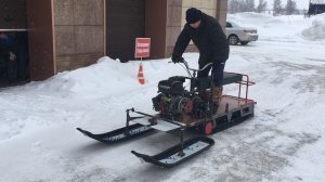 Доработка мотособаки до снегохода. Выезд Все