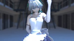 【MMD】メイド白バニー 咲夜さん すけすけスカートバージョン Girls R18