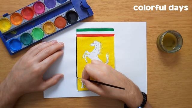 How To Draw A Ferrari Logo - Come Disegnare Il Logo Di Ferrari