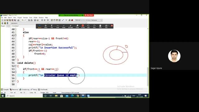 Pra.9: C Program on Perform Insert & delete operation on Circular Queue смотреть онлайн