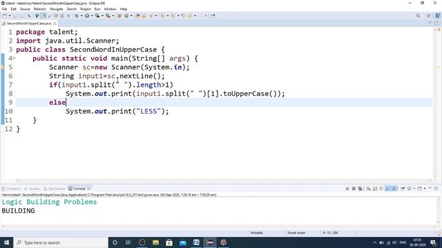 Return Second Word in upper Case|Logic Building Problems|Placement Questions|Java Code|Python Code смотреть онлайн