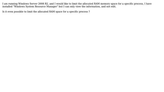 Limit memory allocation for process смотреть онлайн