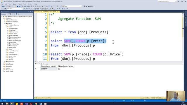 1.44.MSSQL - DQL.sum funksiyası və alias-la istifadə edilməsi смотреть онлайн