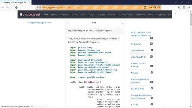 How do I validate an XML file against XSD file?
| javapedia.net смотреть онлайн