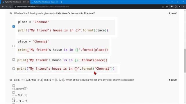 NPTEL Python for Data Science Week2 Quiz Assignment Solutions | July 2023 | IIT Madras смотреть онлайн