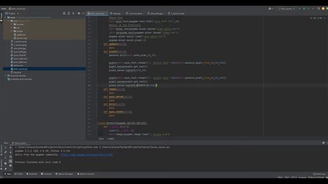 Python ile Tenis Oyunu Geliştirme - Oyun Sınıfı -2 #7 смотреть онлайн