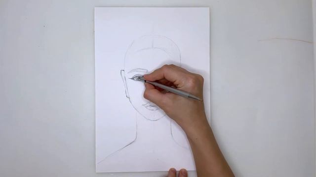 How to draw facial proportions. Beautiful girl face painting. Drawing tutorial for beginners. смотреть онлайн