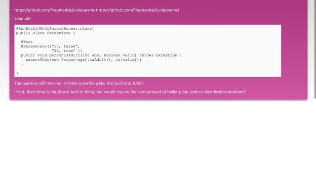 Parametrize test method in JUnit, not just whole class смотреть онлайн