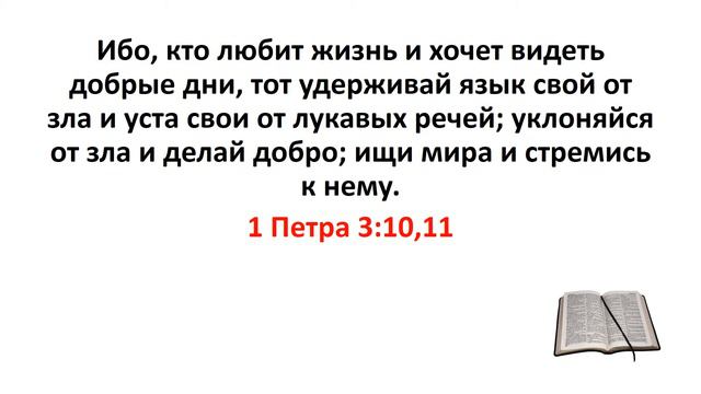 Библия, Новый Завет. 1 Петра 3:10,11 смотреть онлайн