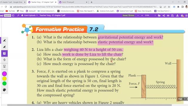 Form 3 KSSM 华语解释 Chapter 7.2 p2 (Potential Energy & Kinetic Energy 势能与动能) (pg220-221) смотреть онлайн