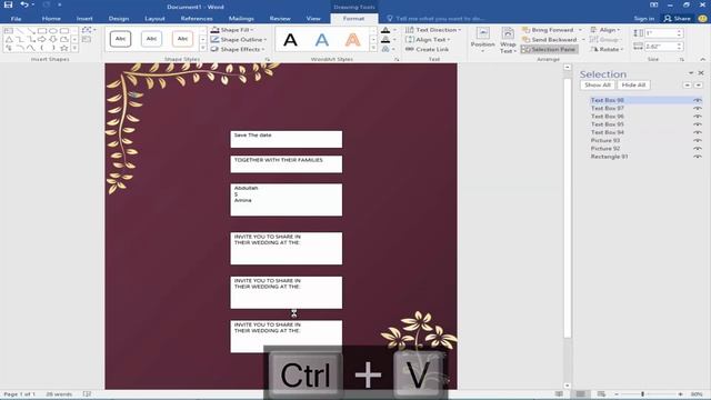 How to Create Glamour Night Wedding Invitation Card Template Using Microsoft Word смотреть онлайн