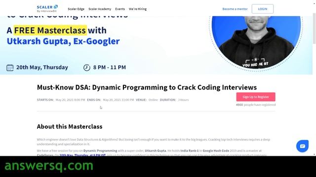 Scaler Academy Free Masterclass with Certificate | Data Structures and Algorithms | Node JS смотреть онлайн