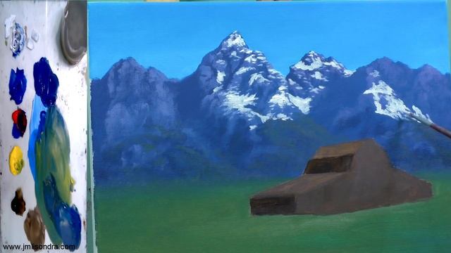 STEP by STEP Rustic Barn Landscape with Snowy Mountain | Painting Tutorial in Acrylics смотреть онлайн