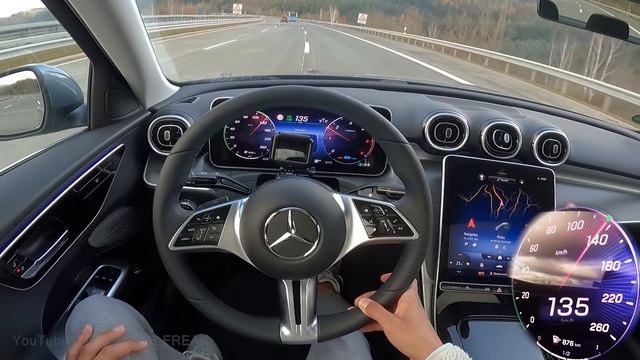 2021 Mercedes Benz C 220 d 200 + 20 PS TOP SPEED AUTOBAHN DRIVE POV смотреть онлайн