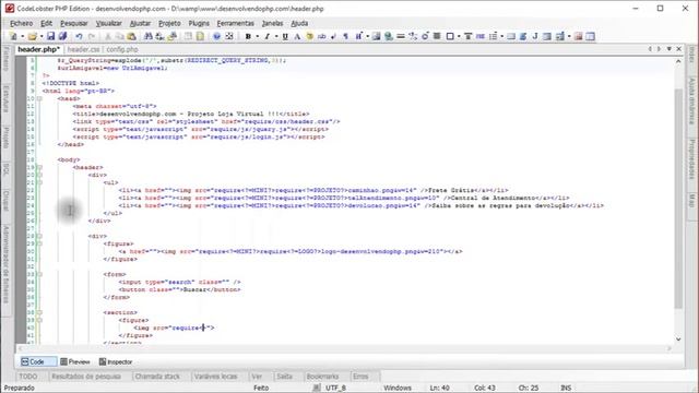 37 PHP Criando Header do Projeto Loja Virtual desenvolvendoPHP HTML5 21 смотреть онлайн