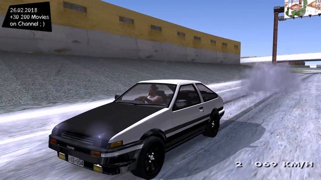 1986 Toyota Corolla AE86 Spinter Tureno GT-Apex Initial D Grand Theft Auto San Andreas GTA SA MOD смотреть онлайн
