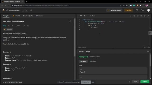 Find the Difference EASIEST Leetcode Hash Solution Python Coding Interview смотреть онлайн