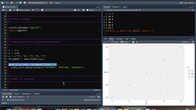 Change scatter plot colors in R manually (Data Visualization Basics in R #5) смотреть онлайн